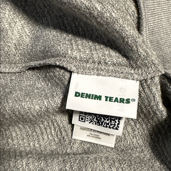 Denim Tears Zip Hoodie Size M Gray White New With Tags - Picture 5 of 6